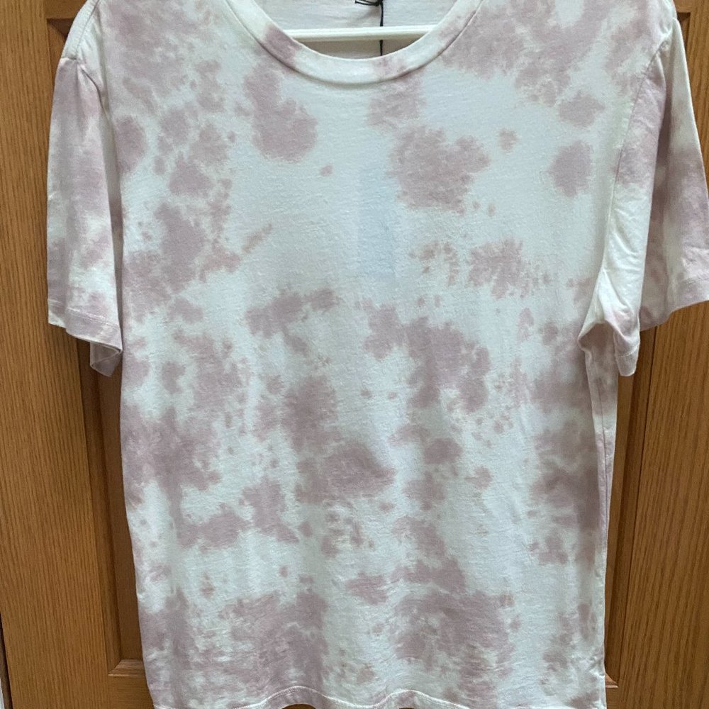 NWT Monrow White Out Tie Dye Ex-Boyfriend Crew